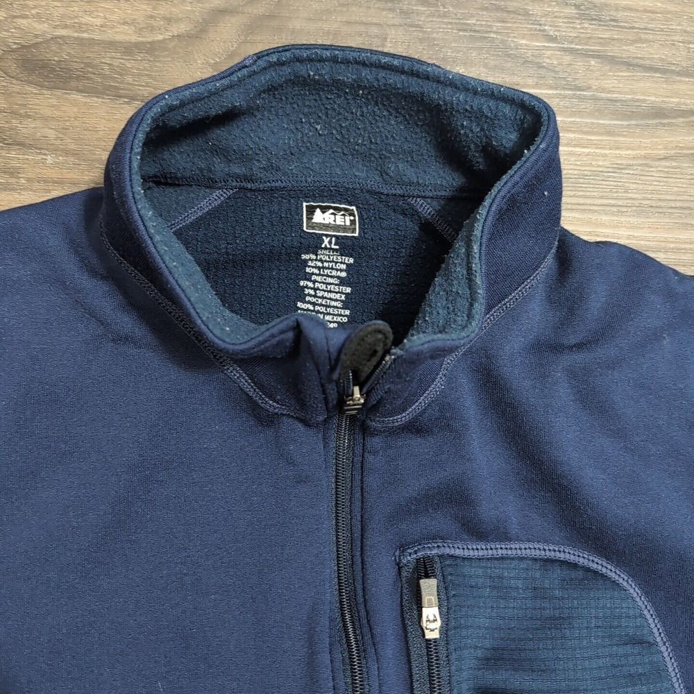 REI Blue 1/2 Zip Pullover Women's XL Mock Neck Sweater Zip Pocket 24G